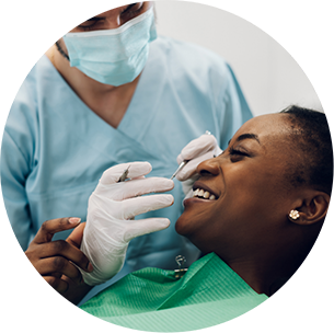 Woman at her dental checkup